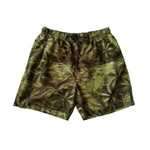 Sand N Sun Shades of Green Tropical Palm Tree Print Swim Trunks Men's 32 Waist